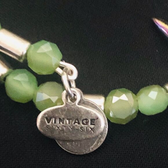 Alex and Ani Green Metallic Wrap Spike Bracelet - Picture 3 of 6